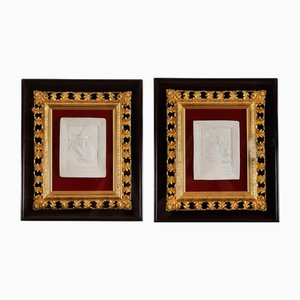 Antike florentinische Intaglios Christus und Erzengel Gabriel Rahmen von Aeg, 1800er, 2er Set