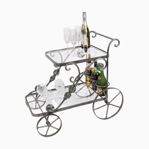 Vintage French Gilded Drinks Serving Trolley, 1950s