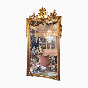 Miroir Doré Napoléon III avec Guirlandes en Bronze, 1860-1870