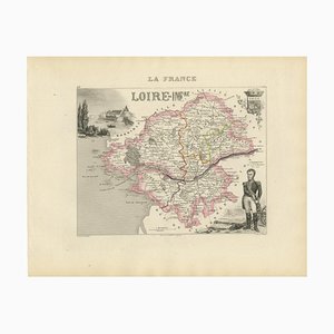 Karte von Loire-Inférieure in Frankreich von Vuillemin, 19. Jh.