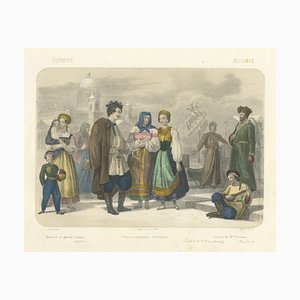 After Fossey, Russian and Finnish Costumes, Peasants and Nobility of St. Petersburg, 1845, Lithograph