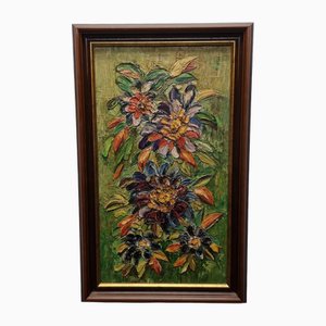 Blumenstillleben, 1980er, Ölgemälde, gerahmt