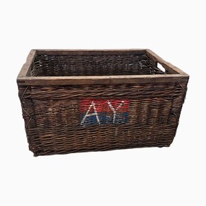 French Wicker Champagne Bottle Basket, Ay, France, Early 1900s