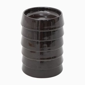 Scodelle in ceramica smaltata nera di Gabbianelli, anni '70, set di 6