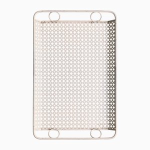 Perforated White Metal Tray from Mathieu Matégot, 1950s