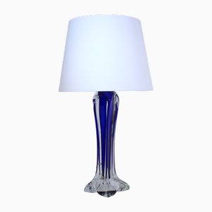 Moderne schwedische Tischlampe aus Glas von Paul Kedelf für Flygsfors Glasbruk, 1950er