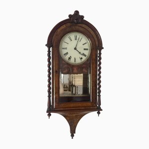 Antike viktorianische Wanduhr aus Wurzelholz, 1860er