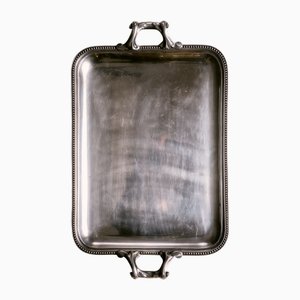 Large Rectangular Silver-Plated Metal Tray from Ercuis