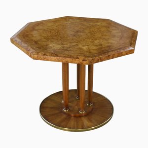 Art Deco Octagonal Elm Burl Table, 1940s
