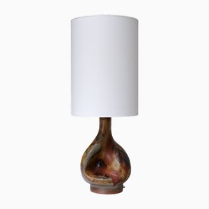 Moderne organische Tischlampe aus glasiertem Steingut in Erdfarben von Axella, Dänemark, 1960er