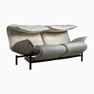 Vintage Cassina Veranda Reclining Sofa in Cream Leather, 1980s