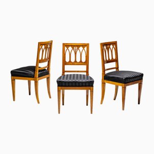 Neoclassical Chairs in Cherrywood, Early 19th Century, Set of 3