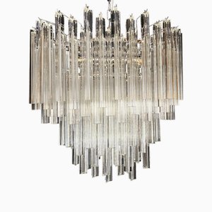 Vintage Oval Murano Glass Chandelier in the style of Venini, 1970s