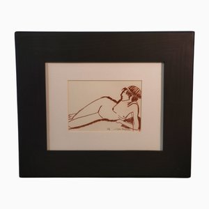 Lucien Vignolle, Hommage an Modigliani, 1990er, Kunstwerk auf Papier
