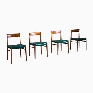 Chaises de Salle à Manger en Cuir Végétalien Vert Botanique, 1970s, Set de 4