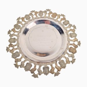 900 Pure Silver Platter from Florentina, Bogota, Colombia, 1970s