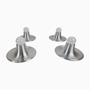 Vintage Space Age UFO Disc Wall Lamps from Targetti Sankey, 1970s, Set of 4