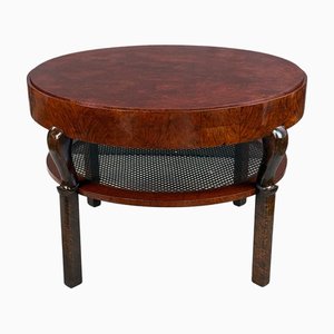 Art Deco Round Card and Game Table, Bohemia, 1930s