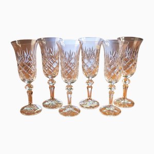 150 Ml Pineapple Champagne Glasses by Huta Szkła Julia, Set of 6