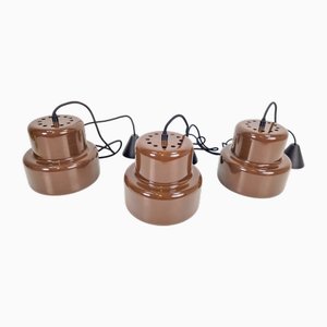 Mini Poker Hängelampen von Jo Hammerborg für Fog & Morup, Dänemark, 1970er, 3er Set