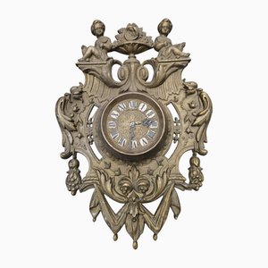 Vintage Brass Wall Clock from Metron, 1970s