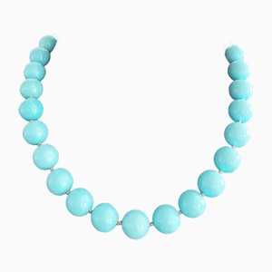 Collier Turquoise avec Fermoir Bijou en Argent, 1950