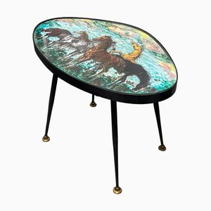 Mid-Century Italian Side Table with Horses