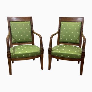 Empire Style Mahogany Chairs, 1950s, Set of 2