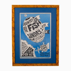 Original Konzertplakat, American, Country Joe & the Fish, Berkeley Free Press, 1966, Glas & Papier