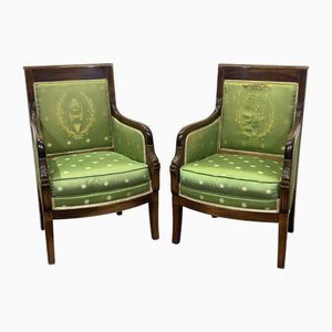 Empire-Style Chairs in Mahogany, 1950s, Set of 2