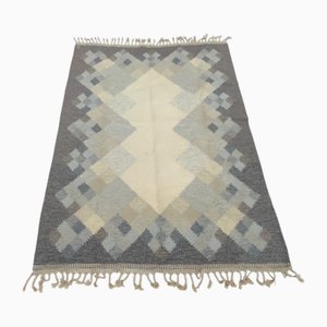 Mid-Century Swedish Kilim Röllakan Rug by Brita Svefors for Axeco Svenska AB, 1960s