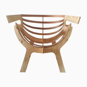 Vintage Sculptural Wooden Chair, 1990s