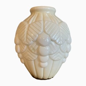 French Art Deco Light Yellow Vase, 1930s