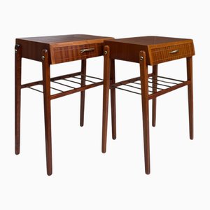 Mahogany Scandinavian Bedside Tables, 1960s, Set of 2