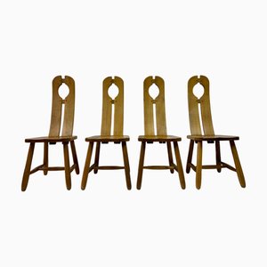 Oak Dining Chairs by De Puydt, 1960s, Set of 4