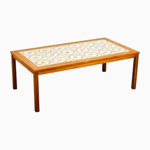 Scandinavian Coffee Table in Teak and Ceramic, 1960s