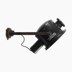 Vintage Industrial Wall Light in Black Enamel and Cast Iron