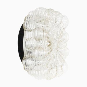 Mid-Century Modern Clear Glass Flush Mount