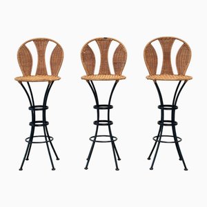 French Bar Stools, 1970s, Set of 3