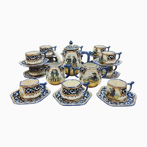 Quimper Steingut Tafelservice, 1930er, 17 . Set