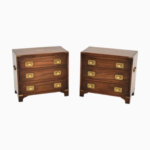 Vintage Military Campaign Chests of Drawers, 1930, Set of 2