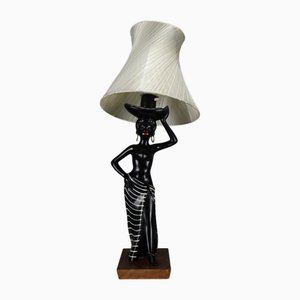 Lampe de Bureau Lady Mid-Century Noire de Barsony, Australie, 1950s