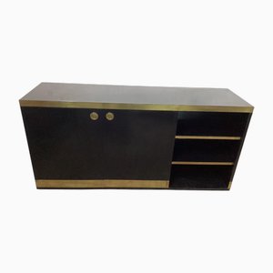 Black Lacquered and Brass Sideboard from Mario Sabot, Italy, 1970s