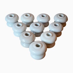 Danish Candlesticks in White Porcelain, Set of 8