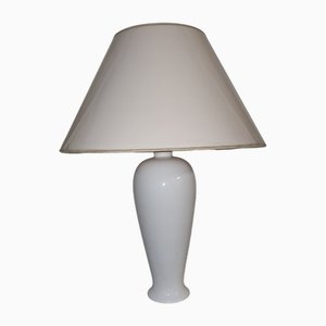 Large Vintage Table Lamp with White Ceramic Base by Leola, 1970s