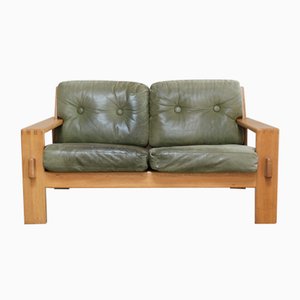 Vintage Bonanza Green Leather Sofa By Esko Pajamies For Asko Vintage Bonanza Green Leather Sofa By Esko Pajamies For Asko