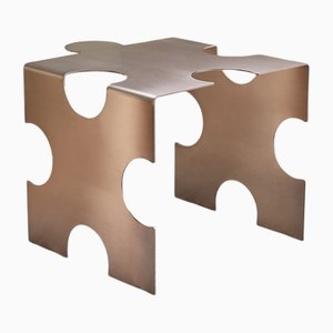 Puzzle Coffee Table in Brushed Stainless Steel by Veliento