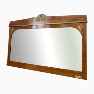 Second Empire Horizontal Mirror in Walnut Burl and Gilt Bronze