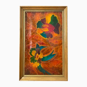 Buntglasfenster mit Rahmen, 1950er