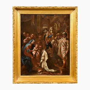 D'après Giovanni Stradano, Adoration des Mages, 1600, Huile sur Toile, Encadrée